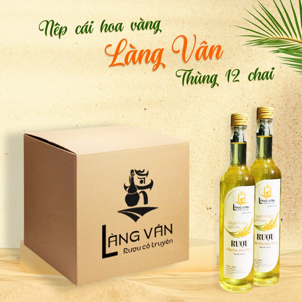 Giá rượu nếp cái hoa vàng làng Vân chai dài