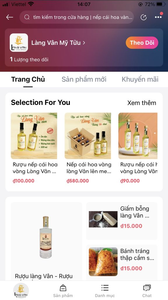 Mua rượu làng Vân trực tuyến